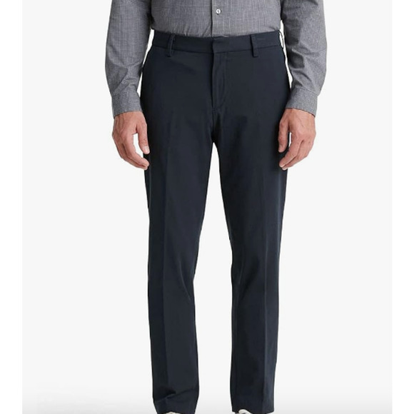 Dockers Mens Smart 360 Tech Pants Dark Navy Blue Size 34x32 NWT - Picture 1 of 3